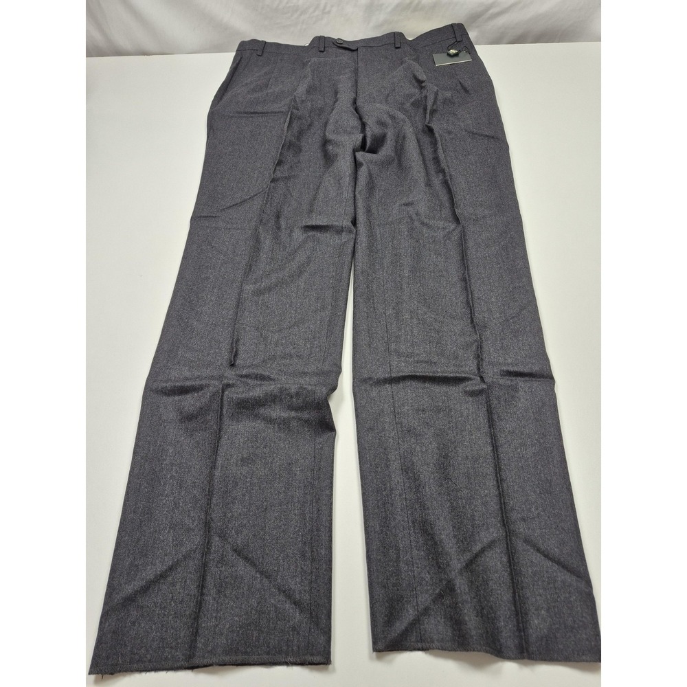 VTG Lauren Ralph Lauren Dress Pants Mens 44x36 Gray Wool Flat Front Unhemmed